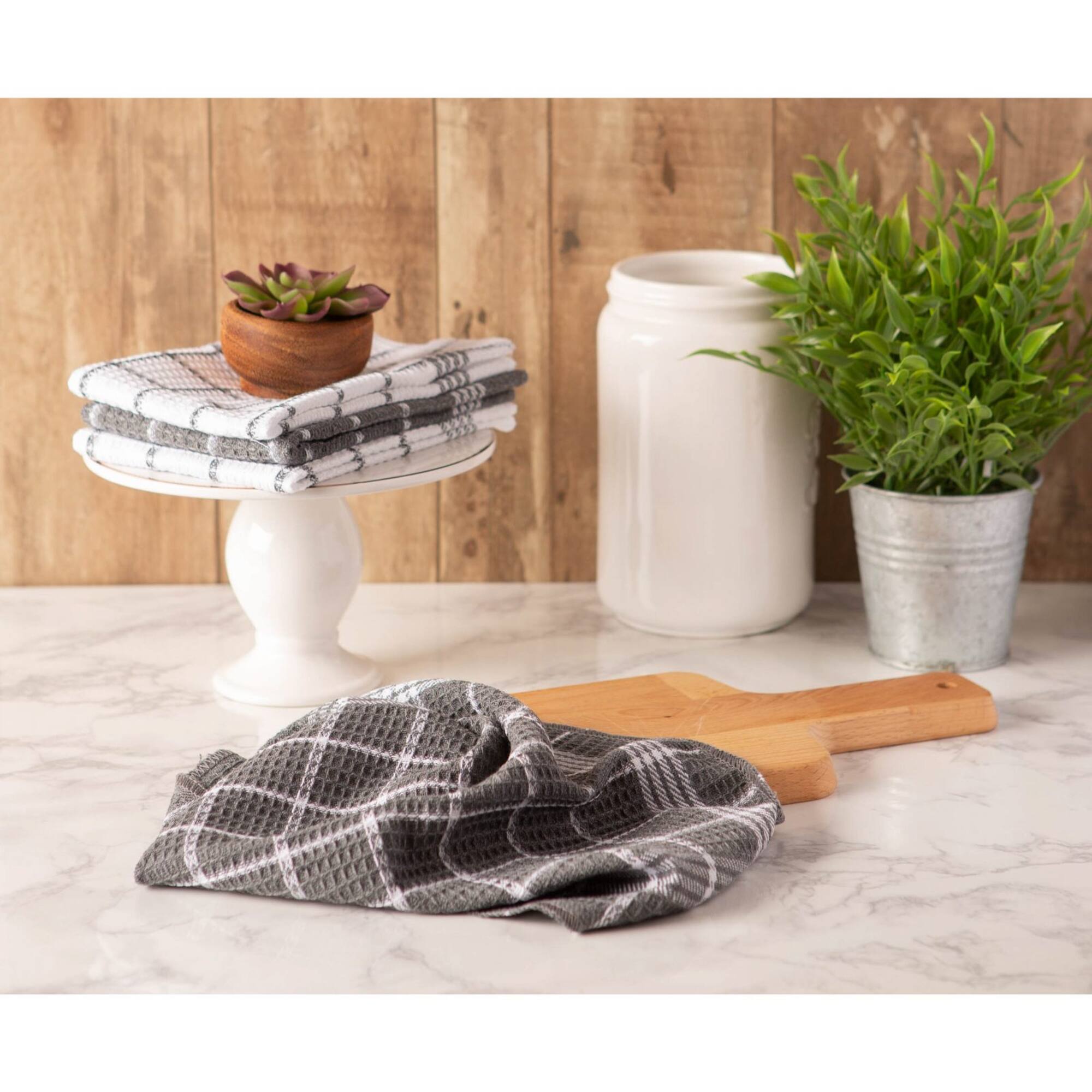 J&M Gray Waffle Weave Dishcloth, 12ct.